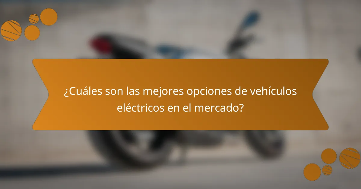 ¿Cuáles son las mejores opciones de vehículos eléctricos en el mercado?