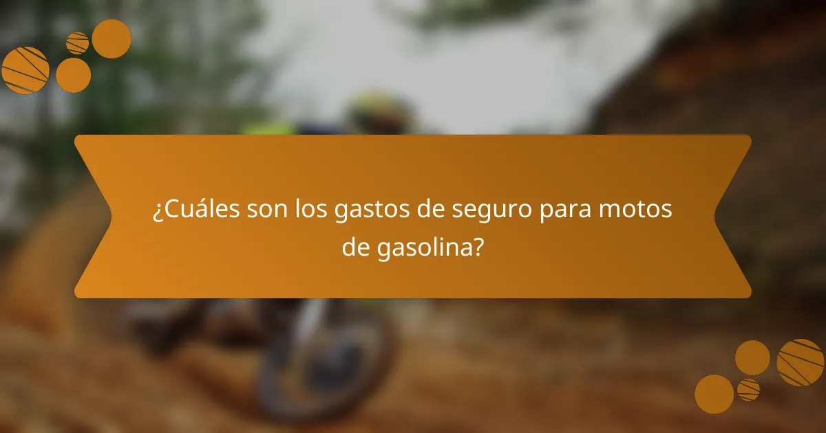 ¿Cuáles son los gastos de seguro para motos de gasolina?